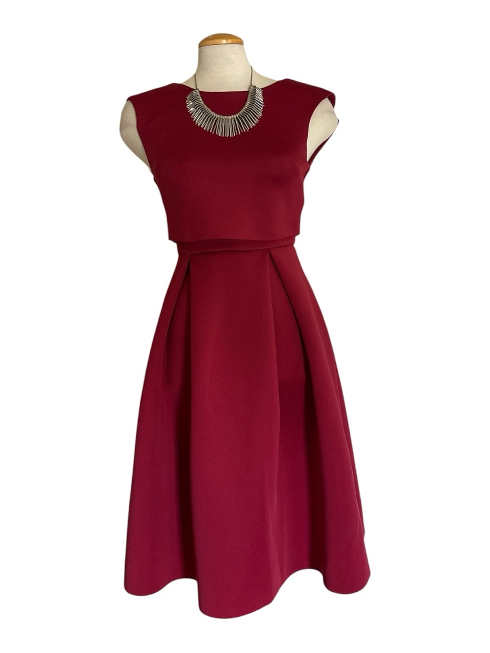 ASOS Burgundy Red Backless Fit-and-Flare Dress